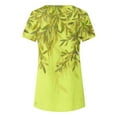 thumbnail image 4 of WXLWZYWL Tops for Womens Plus Size Round Neck Short Sleeve Blouses Floral leaves Printing Button Down Casual Loose Summer Tunic Shirts, 4 of 5