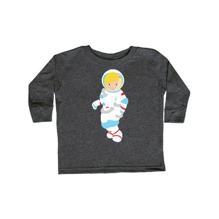 

Inktastic Cute Girl Astronaut Girl Cosmonaut Space Flight Gift Toddler Toddler Girl Long Sleeve T-Shirt