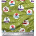 thumbnail image 1 of Soimoi Poly Georgette Fabric Gift Box,Car & Santa Christmas Print Fabric by The Yard 52 Inch Wide, 1 of 3