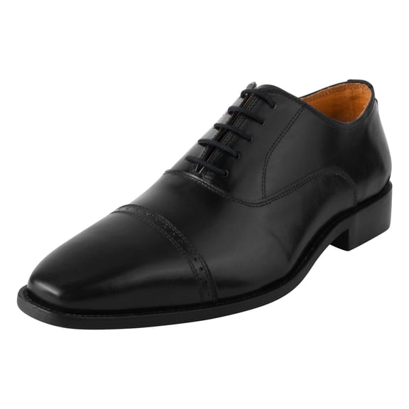 LIBERTYZENO Mens Shoes Genuine Leather Formal Oxford Shoes Oscar Black 10.5