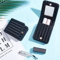 thumbnail image 4 of PU Leather Lipstick Case with Mirror Travel Lipstick Pouch Mini Portable Makeup Holder for Women Girls Black 106x82x29mm Inner Diameter: 75x18mm, 4 of 5