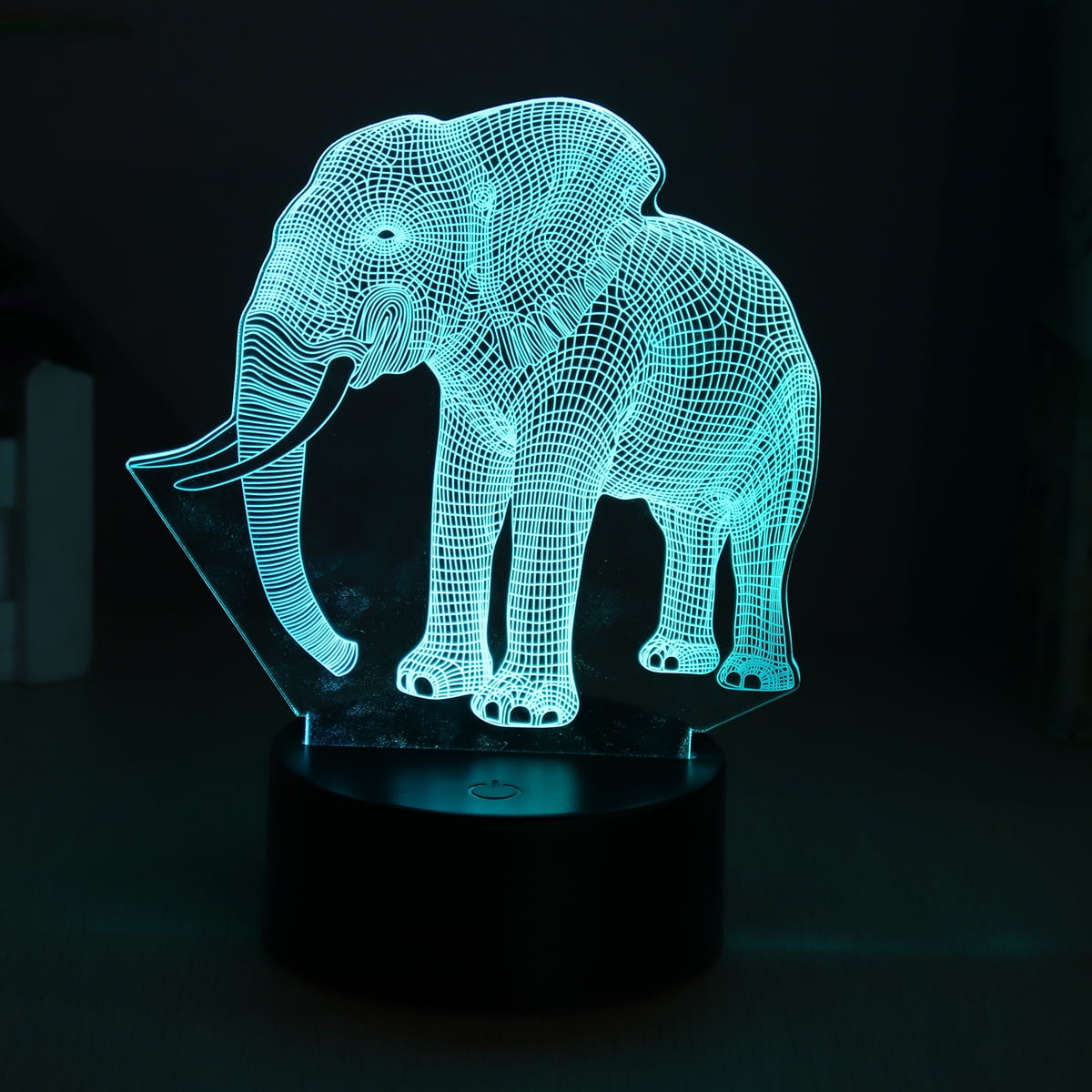 16 Color Changing 3D Elephant LED Night Lights Lamp Acrylic Table Lamps