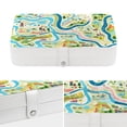 thumbnail image 4 of Landscape PU Leather Earring Holder Jewelry Organizer with Removable Compartment and Necklace Holder, Portable, 4 of 6