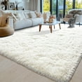 thumbnail image 2 of 8x10 Area Rugs for Living Room, Ultra Soft Fluffy Large Shaggy Rug Carpet for Bedroom, Non-Slip Fuzzy Plush Rugs for Nursery Boys Girls Kids Room Modern Indoor Home Decor, Cream White, 2 of 6