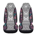 thumbnail image 4 of Jeiento Butterfly Car Seat Covers Set of 2 Breathable Front Seat Covers Waistline Print Stretch Polyester Fabric Cover Boho Floral Soft Front Seat Cover Universal Fit for Auto SUV, 4 of 7