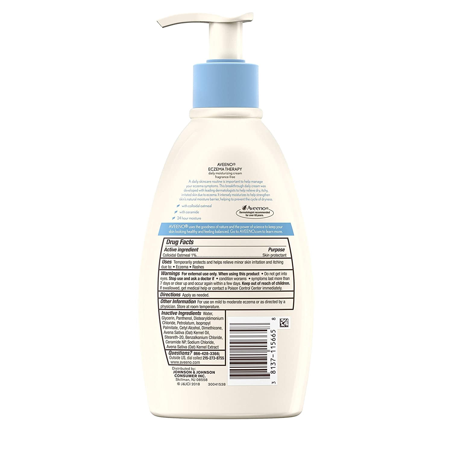 Aveeno Active Naturals Eczema Therapy Moisturizing Cream, 12 oz (Pack of 6)