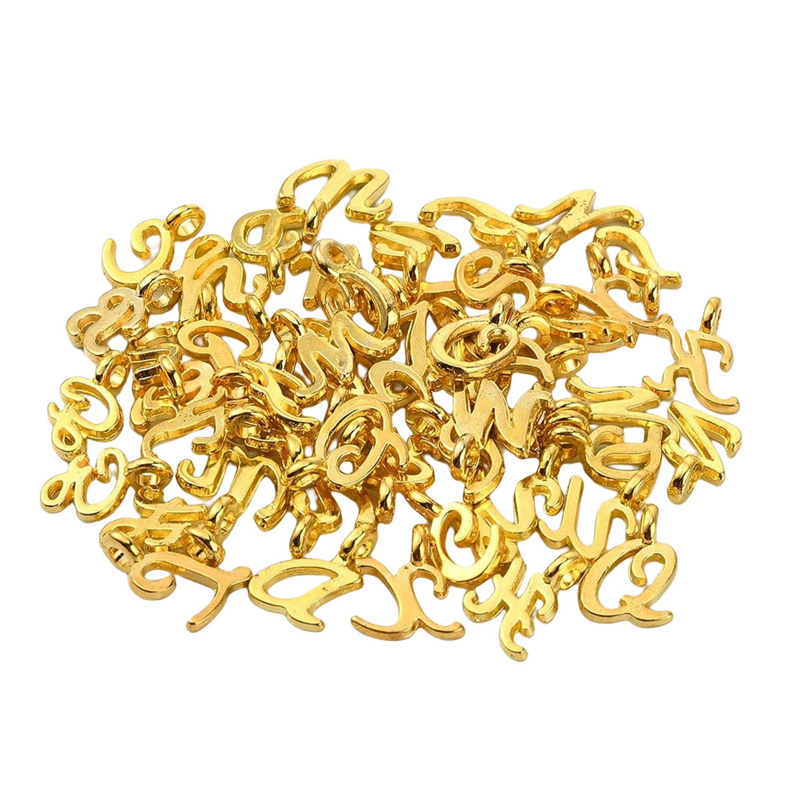 26Pcs Golden Letter Charms Alphabet Charms AZ Letter Pendants for DIY
