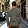 thumbnail image 2 of Oazcsf Long Sleeve Corduroy Shirt for Men Thermal Henley Button Undershirts Lightweight Casual Pullover Sweater Winter Knit Big and Tall Men's Tops, 2 of 6
