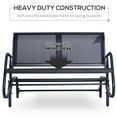 thumbnail image 6 of Outsunny 2-Person Outdoor Glider Bench, Patio Double Swing Rocking Chair Loveseat w/Powder Coated Steel Frame for Backyard Garden Porch, Black, 6 of 10