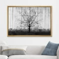 thumbnail image 2 of wall26 Canvas Print Wall Art Black &amp; White Wood Panel Tree Silhouette Nature Wilderness Illustrations Modern Art Rustic Relax/Calm Multicolor for Living Room, Bedroom, Office - 16"x24", 2 of 5