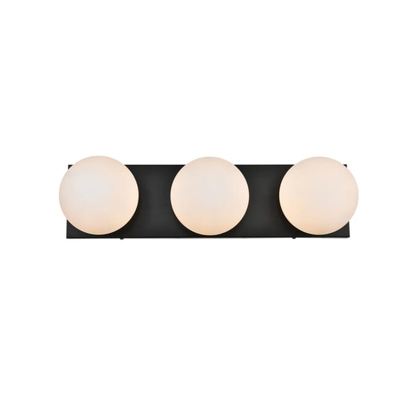 Living District Jaylin 3-Light Iron & Glass Bath Sconce in Black/Frosted White