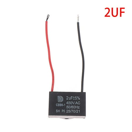 

Cbb61 450v 1uf~12uf Terminal Ceiling Fan Motor Running Rectangle Start Capacitor 2uf black