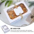 thumbnail image 5 of 24 cajas de papel kraft para tartas, caja de regalo con ventana, cajas de cartón para tartas, con ventana transparente, para postres, tartas, pasteles, bodas, cumpleaños, color blanco, 5 of 5