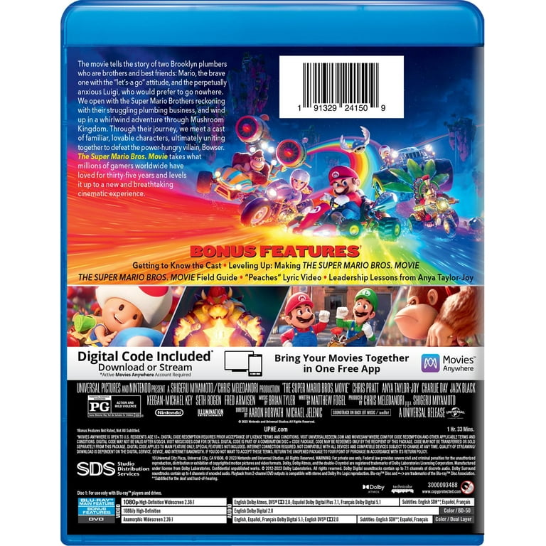 Universal Studios The Super Mario Bros. Movie (Blu-Ray + DVD +digital)