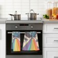 thumbnail image 4 of Yayeee 2 Pack Hand Towels for Bathroom 100% Cotton 16" x 28" Soft Absorbent Kitchen Towel, Colorful Road at Night, 4 of 7