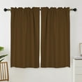 thumbnail image 4 of Goory Single Curtain Panel Solid Color Half Window Curtain Short Bathroom Curtain Cafe Tier Kitchen Scarf Door Window Drape 23#Brown W:42"xL:30", 4 of 8