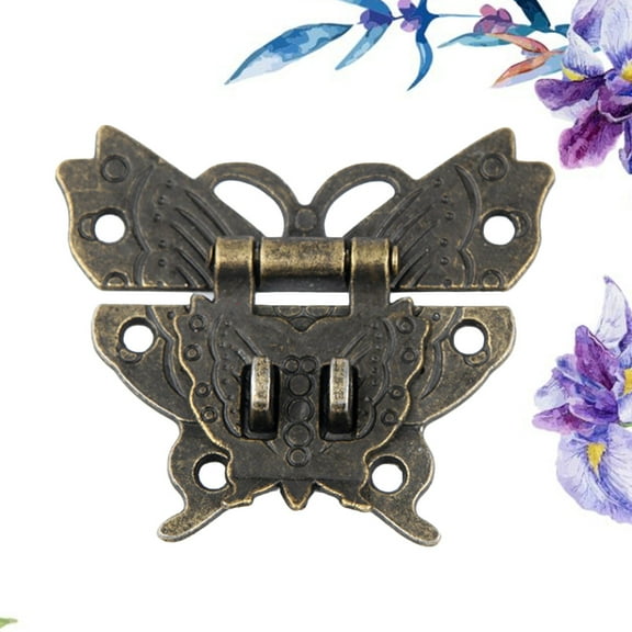 MLINS 2PCS Antique Alloy Padlock Clasp Drawer Suitcases Hasp Double Latch Buckle Clasp Furniture