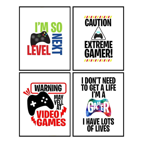 Silly Goose Gifts I'm So Next Level - Bright Video Extreme Gamer Game Themed Art Print Gaming Room Wall Decor Poster Sign Bedroom - For Kids Boys Girl Gameroom Den