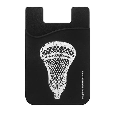 Lacrosse Head Cell Phone Wallet - Black (Best Womens Lacrosse Head For Midfield)