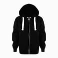 thumbnail image 2 of TOWED22 Hoodies for Girls Boys Baggy Zip Up Classic Hooded Sweatshirts Casual Solid Long Sleeve Jacket with Pockets,Black,3-4 Y, 2 of 9