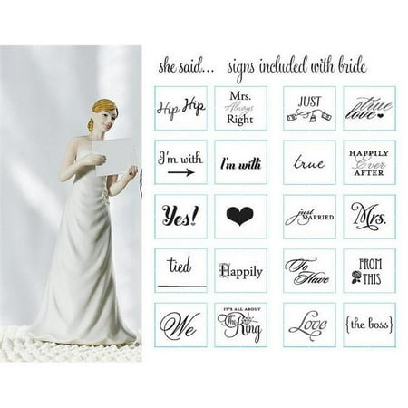 Wedding Star 9087 Read My Sign- Bride and Groom Figurines- Bride Figurine