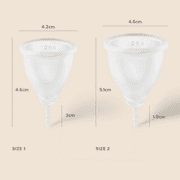 Cora Menstrual Cup, Medical Grade Silicone, Clear, 12 Hour Leak Protection, Size 1