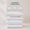 thumbnail image 6 of Sleep Zone Striped Jacquard Bedding Set Full Size, 3 Piece Luxury Ultra Soft Comforter Set, Lightweight Breathable & Durable White Bedding Set, 6 of 13