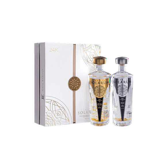 Tequila Solarum Extra Añejo Cristalino 24k + Blanco 24k