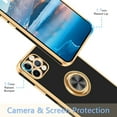 thumbnail image 5 of iPhone 11 Pro Max Case,iPhone 11 Pro Max Case with Ring Stand, 360° Rotatable Ring Holder Magnetic Kickstand Gold Edge Slim Soft TPU Shockproof Protective Cover Case for Women Men,Black, 5 of 14