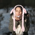 thumbnail image 5 of OUNONA Adorable Movable Rabbit Ears Earmuffs for Women Warm Plush Earmuffs for Winter Fall, 5 of 6