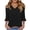Black, variant on Staron Summer Tops for Women Casual V Neck Quarter Sleeve Blouse Vacation Travel Fashion Loose Comfy Basic Tee Shirt, Army Green M