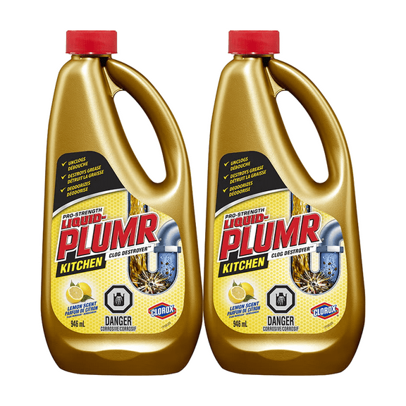 Plumbr Kitchen Clog Destroyer Lemon Scent - (946ml x 2 )- 2 Pack bottles