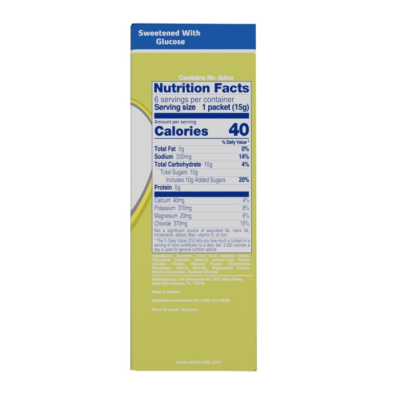 Electrolit Electrolyte Hydration Powder, Lemon-Lime, 6 Pack photo 3