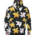 thumbnail image 7 of Lsque Lilies Flowers Pattern Casual Men's Hoodie,Hooded Sweatshirt with Kangaroo Pocket,Pullover Hoodie-XX-Large, 7 of 7
