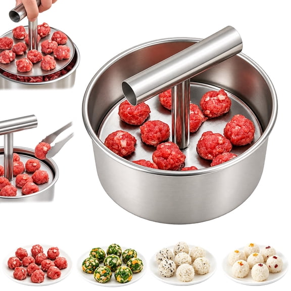 Meatball Maker 12 Holes Stainless Steel Meatball Scoop Ball Maker Manual Meatball Press Mold Meat Ball Maker Tool Quick Release Meatballs Making Tool