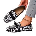 thumbnail image 3 of EKVAHL Women's Slip‑On Penny Loafers, Retro Pattern Dress Loafers, Faux Leather Closed Toe Walking Loafers for Office Business Daily Wear Black, 3 of 5