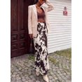 thumbnail image 3 of Womens Cow Print Maxi Skirt With Belted Waist In Coffee Brown, 3 of 3