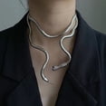 thumbnail image 3 of Collar de aleación, collar de serpiente, collar de serpiente vintage exagerado para hombre, 3 of 5