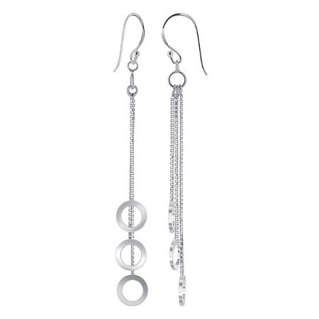 - Gem Avenue 925 Sterling Silver 8mm Hoops on 1mm Box Chain Dangle Earrings with French wire Hook Findings