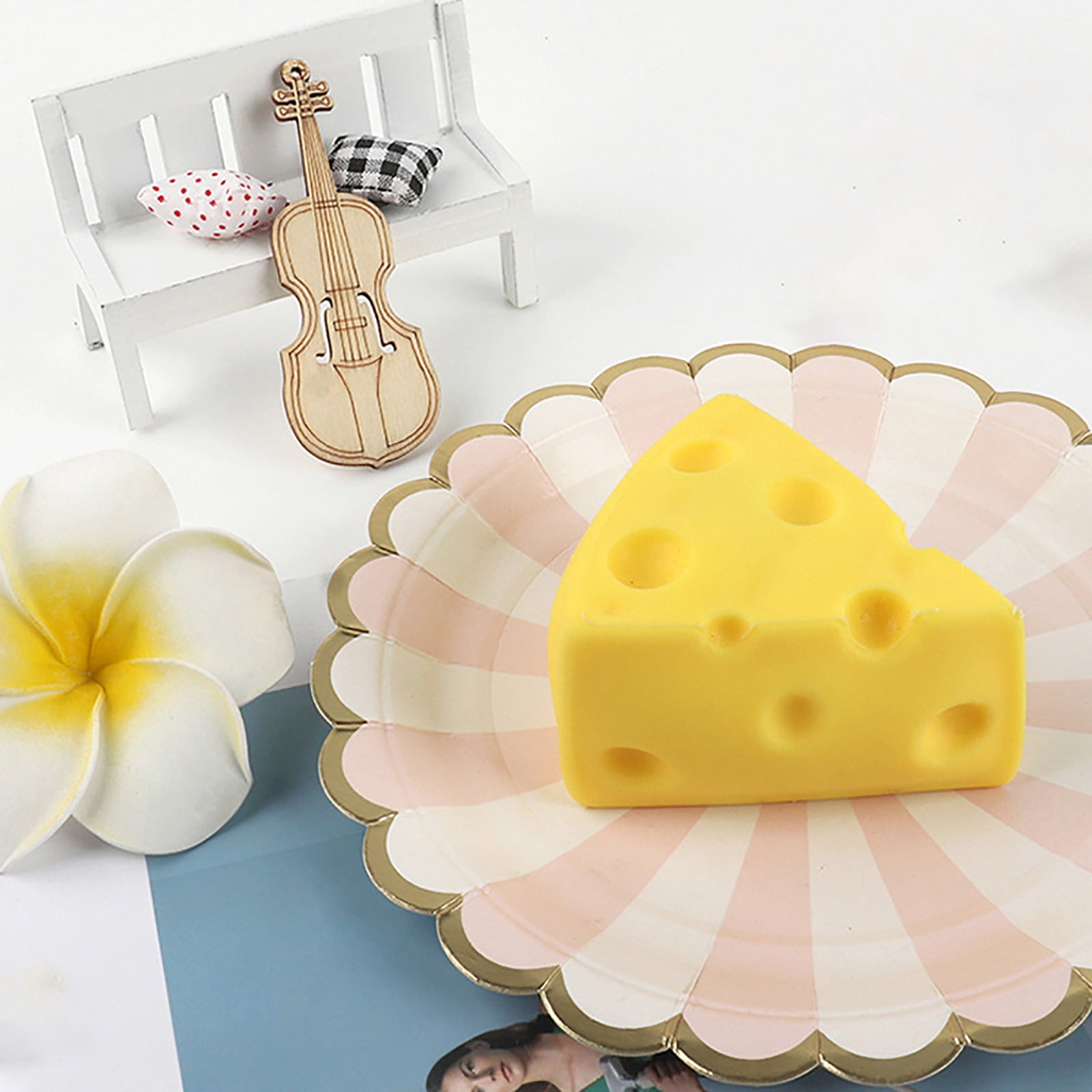 Cheese Squishy Stress Relief Squeeze Soft Slow Rising Realistic Peanut Shape Desk Fidget