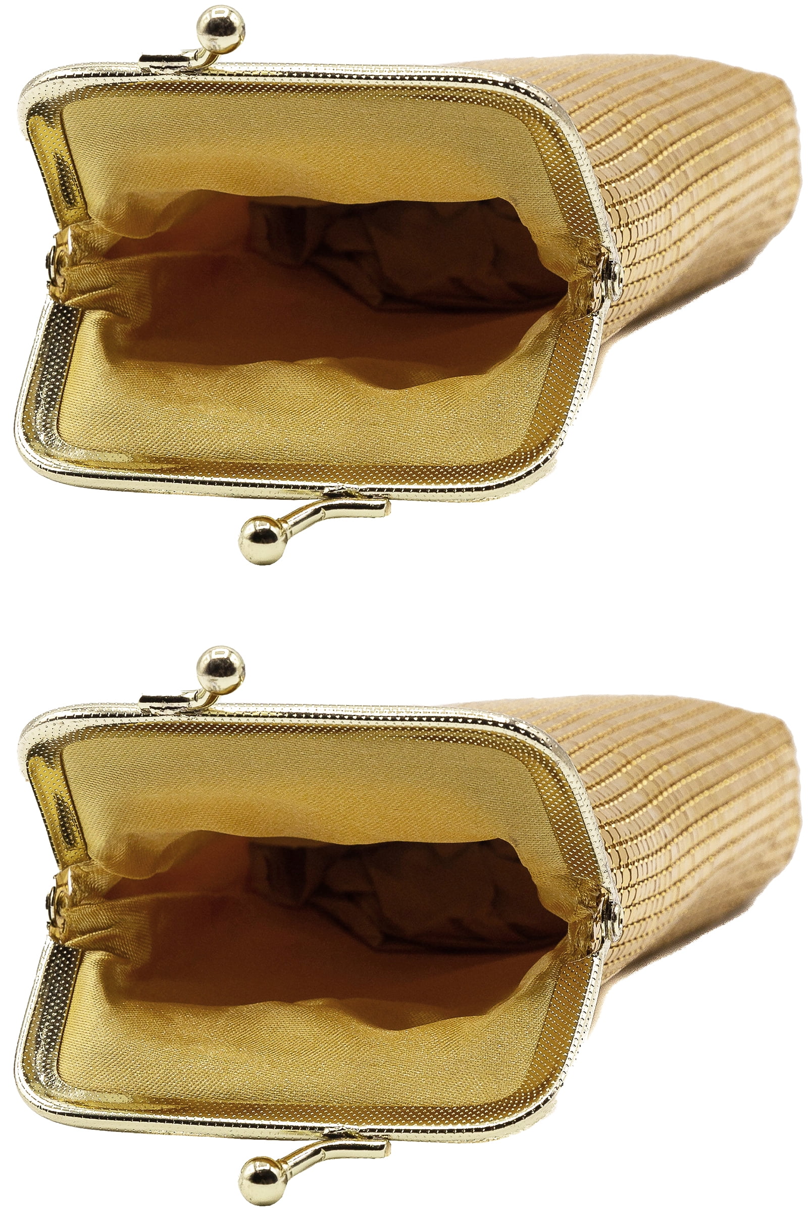 Set of 2 Vintage Soft Metallic Mesh Long Cigarette Case Purses (4mm, Gold)