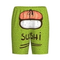 thumbnail image 3 of Picia Fresh Sushi Pajama Shorts for Men, Men's Pajama Bottoms, Sleepwear,Short Pajama Pants-, 3 of 9