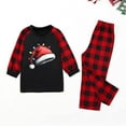 thumbnail image 2 of Odeerbi Christmas Pajamas for Family Holiday Plaid Long Sleeve Family Christmas Pajamas Matching Sets Toddler Plaid Print Tops Pants Set Loungewear Two-Piece Sleepwear Xmas PJs Set Black, 2 of 6