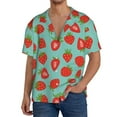 thumbnail image 3 of Wukai Hand Drawn Strawberry Men's Casual Short-Sleeve Button Down Shirt - Lightweight Summer Dress Shirt for Daily Wear-3X-Large, 3 of 7