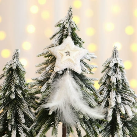 

TALKVE Simple lightweight and wear resistant Christmas Tree Five Pointed Star Feather Pendant Christmas Feather Decoration Household Products Christmas Tree Pendant