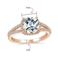 thumbnail image 4 of Bling Jewelry Womens Classic Canary Yellow 3CT CZ Halo Oval Engagement Ring, Rose Gold Plated Silver, 4 of 6
