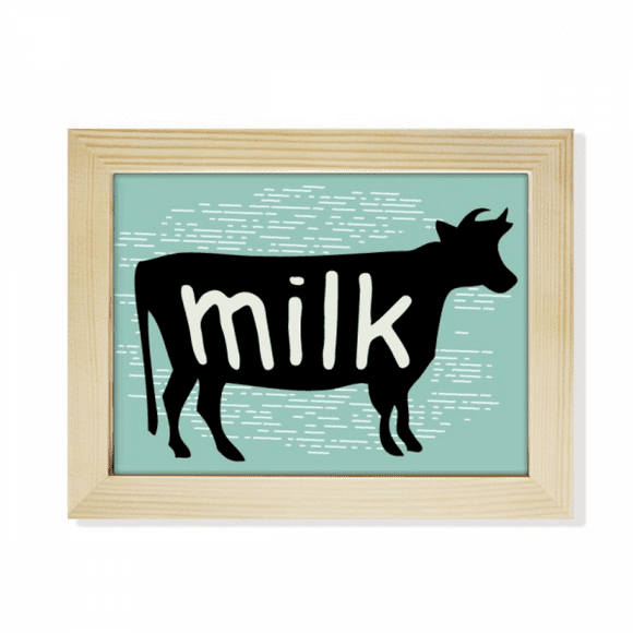 Black Animal Cow Outline Natural Desktop Photo Frame Picture Art Decoration Painting 6x8 inch