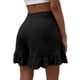thumbnail image 4 of Txlixc Pantalones cortos casuales de verano para mujer, pantalones de pierna ancha de cintura alta de color sólido con dobladillo con volantes, S/ M/ L/ XL/ XXL Txlixc Estilo de ocio, 4 of 8