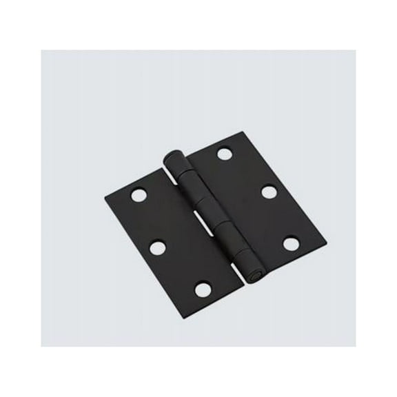 National Hardware N830-424 Steel Hinge, Heavy Gauge, Black, Square Corner, 3 In. - Quantity 15