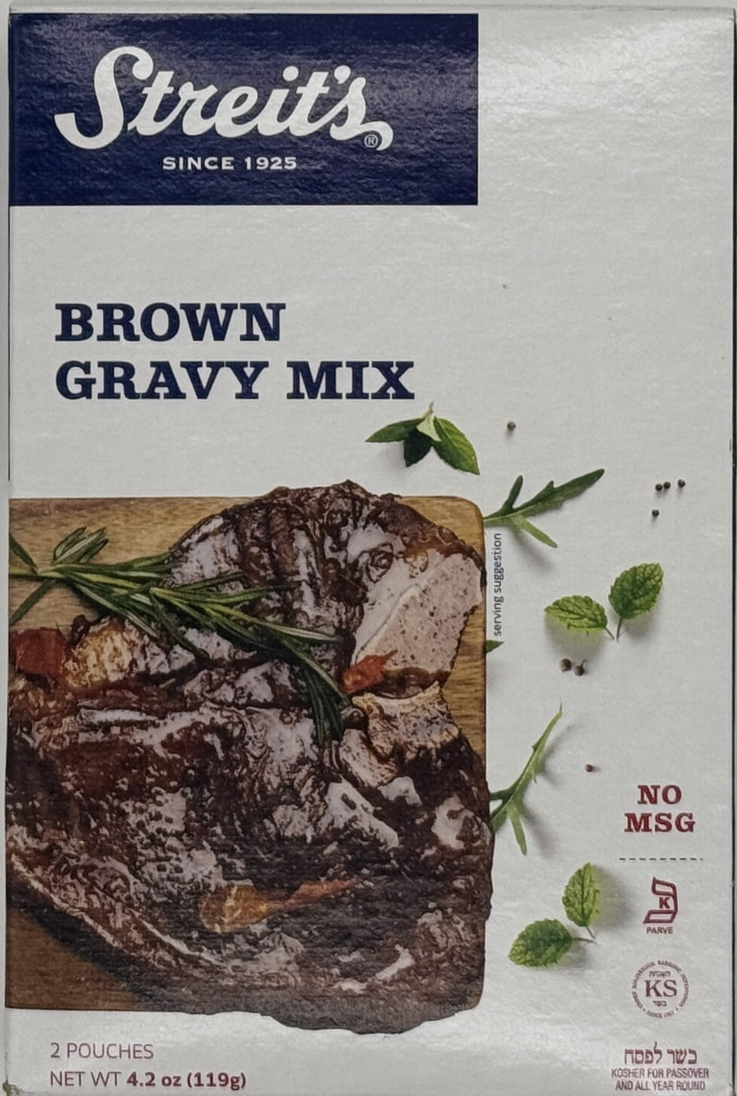 (2 pack) Streit's 2 Pouch Brown Gravy Mix, 4.2 oz Box